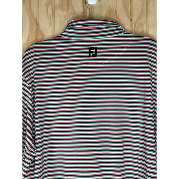 FootJoy Men’s XL Striped Golf Polo Shirt Performance Stretch Moisture Wicking - Picture 3 of 8